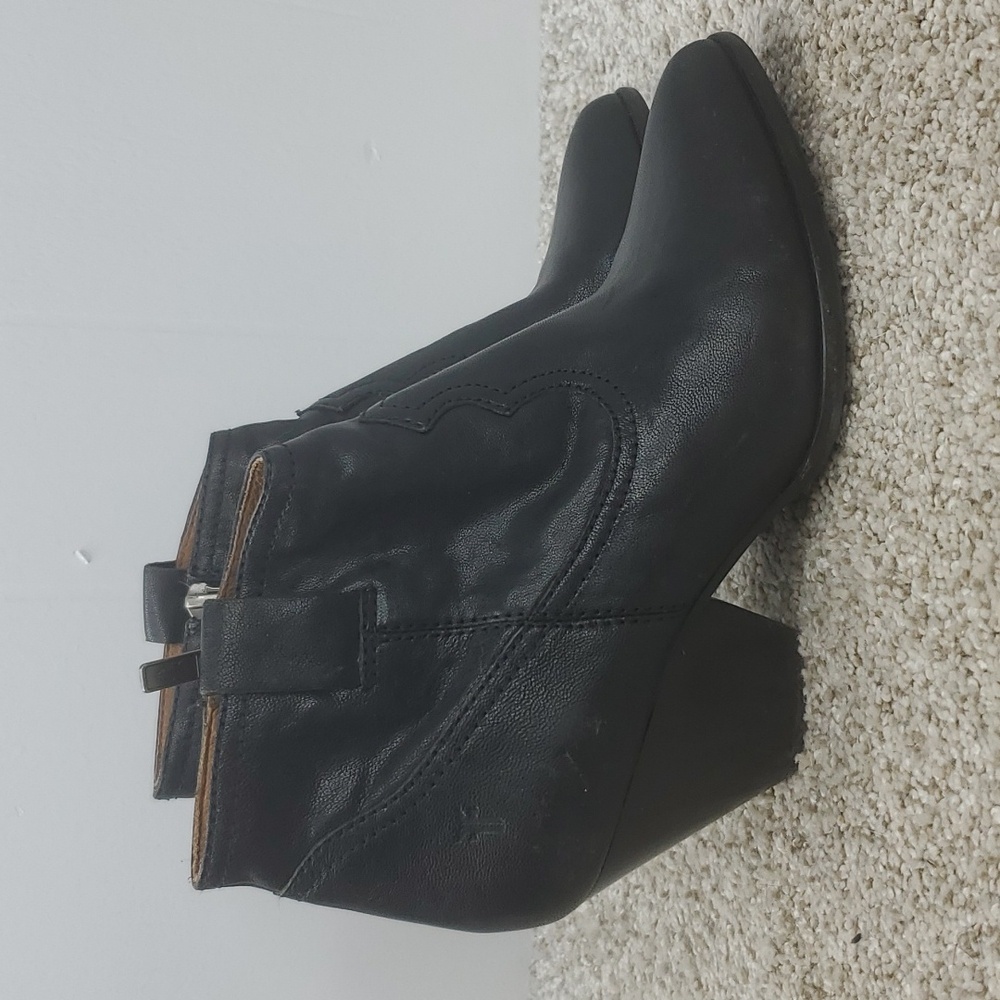 Frye Reina Leather Booties Western Side ZIp Cowboy Short Pointed Toe WOmens 6
